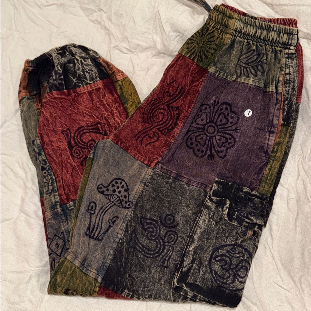 Multicolor Patchwork Pants. Never Worn - image 2